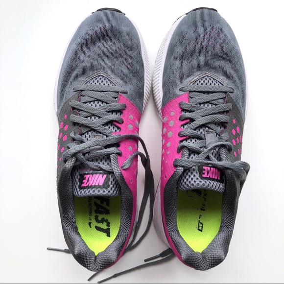 Nike Run Fast Gray Pink Sneakers - Picture 2 of 10